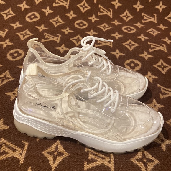Clear PVC White Womans Sneakers - Picture 5 of 8